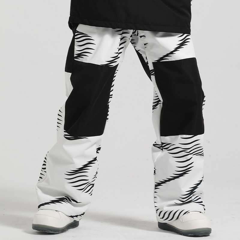 001 New Winter Pants For Women, Snowboard And Skiing, Thickened Windproof Warm Color Block Loose Snow Pants, Men's Ski_voghion.com