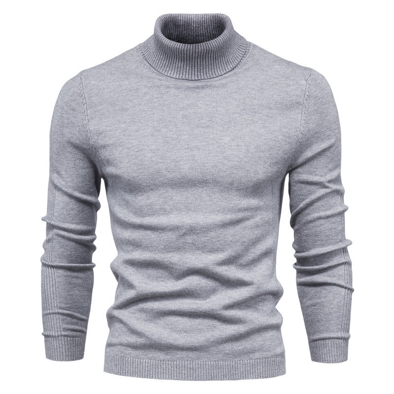 Maglione a collo alto convertibile per ragazzo, autunno e inverno, tinta unita, casual, strato di base, stile giapponese, semplice e alla moda._voghion.com