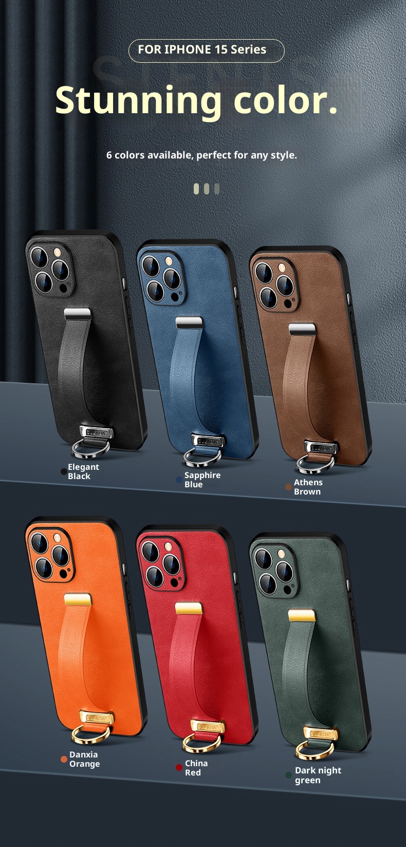 TechGlobe SULADA Trendy Cool Compatible With 15/14/13/12 Phone Case IPhone 15 Pro Max Leather Cover_voghion.com