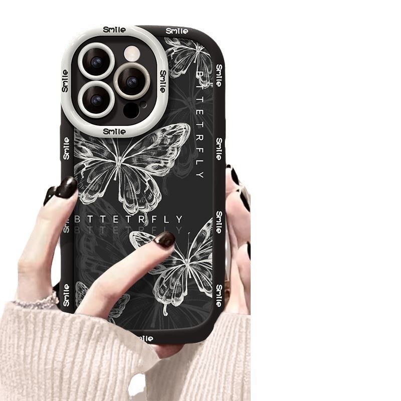 TechGlobe Coque Puff Papillon Plein Écran Compatible avec iPhone 13 et iPhone 14 Pro Max Creative Ins_voghion.com