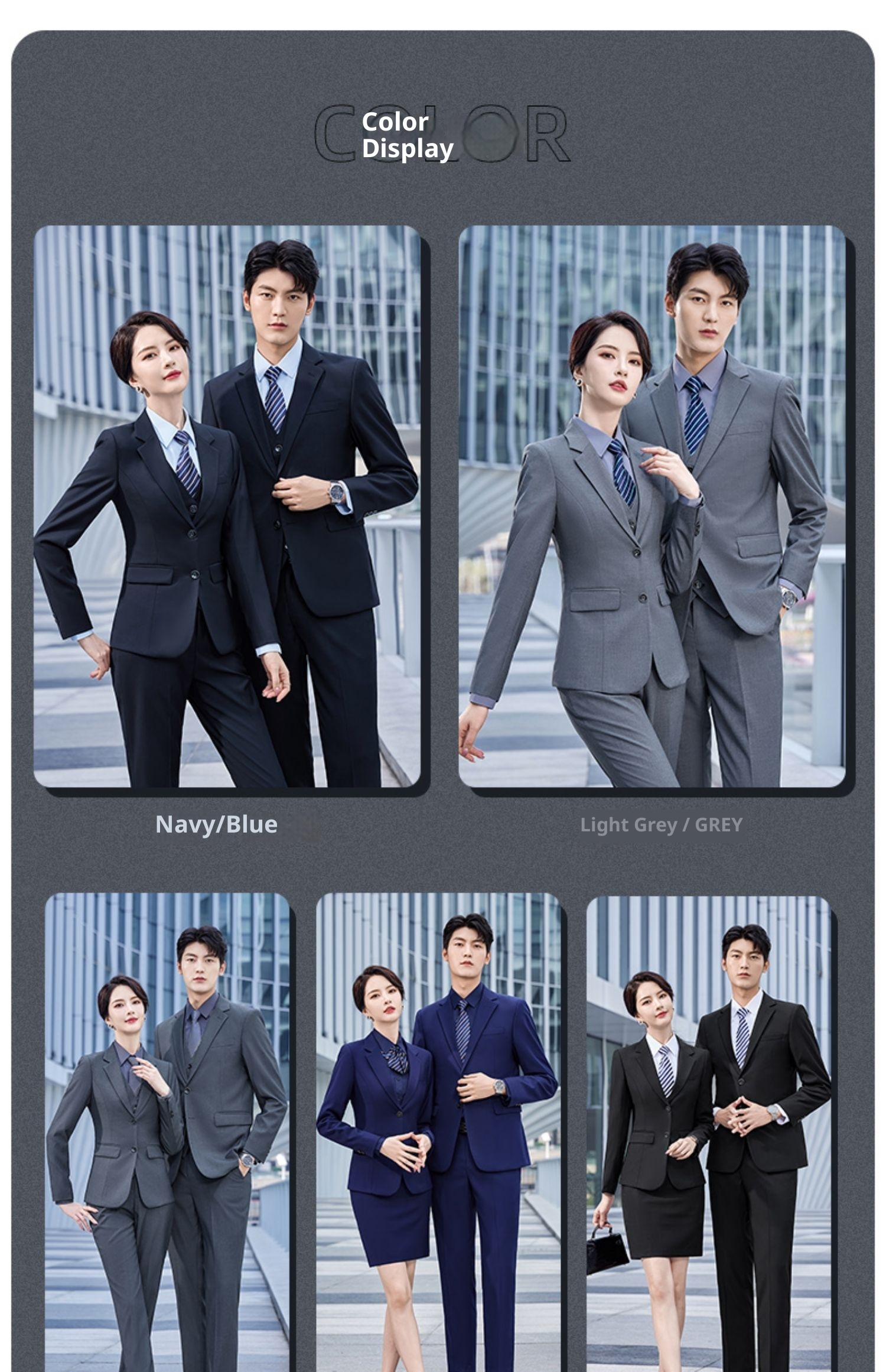 boy Unisex Black Suit Set Business Formal Workwear Gray Wholesale Men's Hot Sale_voghion.com