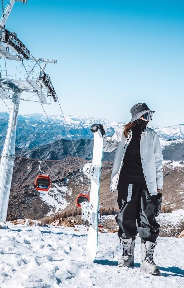 001 Schwarze Snowboardhose, wasserdicht, winddicht, amerikanischer Oversize-Schneeanzug, warm_voghion.com