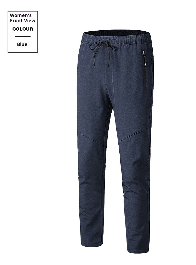 001 Autumn Winter Fleece-Lined Thickened Men's Softshell Outdoor Windproof Warm Fashion Skiing Hiking Soft Shell Pants_voghion.com