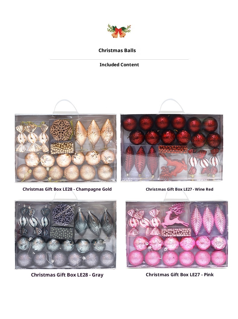 Lillian Plastic Colorful Small Round Reindeer Candy Mall Window Decoration Hanging Christmas Balls Wholesale_voghion.com