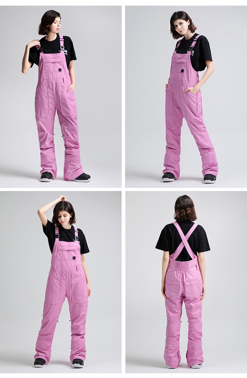 001 Gsousnow Strap Męskie Luźne Wodoodporne Ciepłe Spodnie Snowboardowe Damskie Jednoczęściowy Kombinezon Narciarski_voghion.com