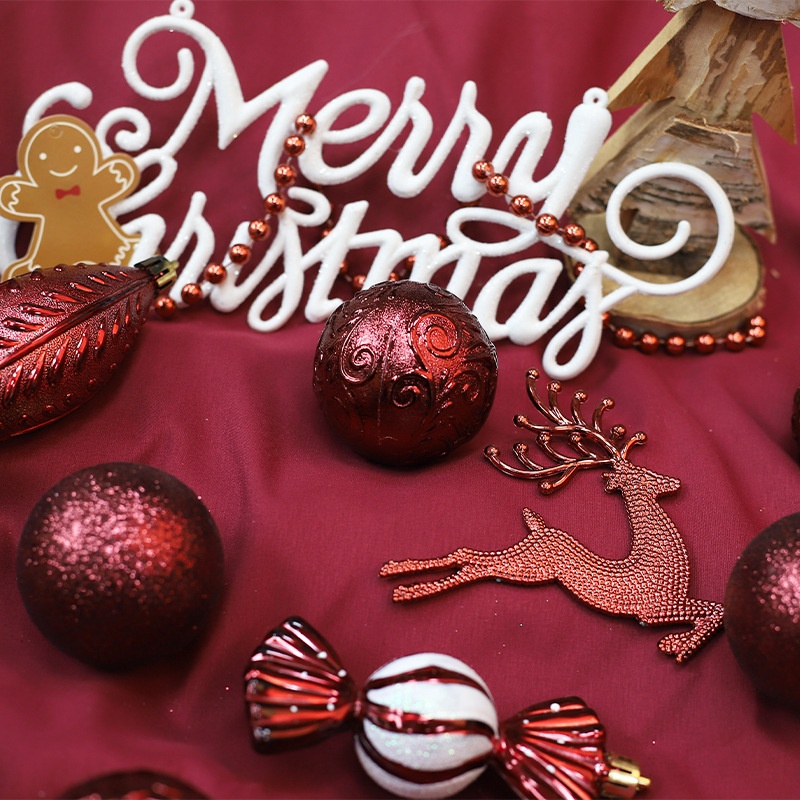 Lillian Plastic Colorful Small Round Reindeer Candy Mall Window Decoration Hanging Christmas Balls Wholesale_voghion.com