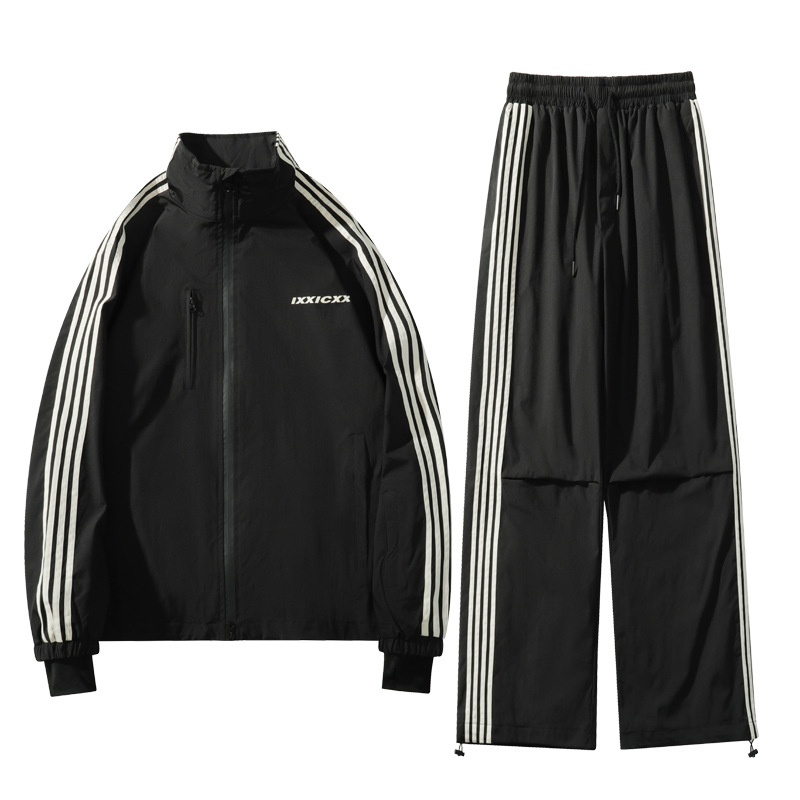 001 Cro-Border Hot-Selling Winter New Three-Stripe Suit Set Waterproof Windproof Stand Collar Jacket Fleece-Lined Ski_voghion.com