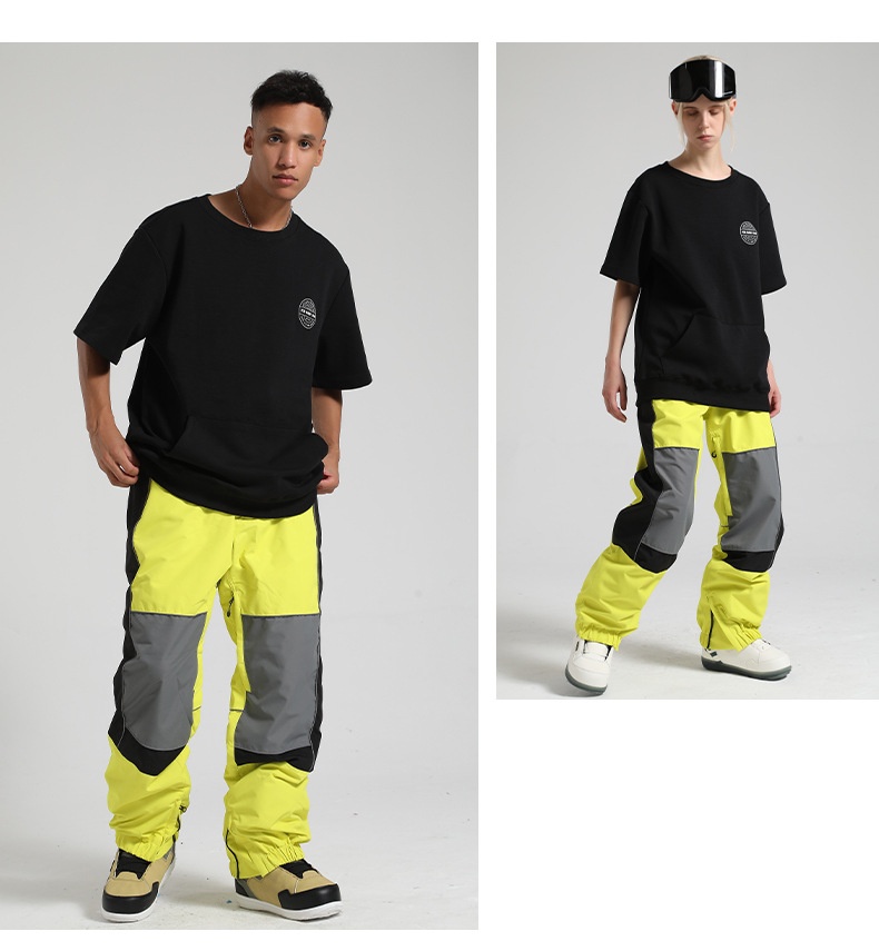 001 New Winter Snowboard Pants For Men, Reflective, Plus Size, Windproof, Waterproof, Breathable, Workwear, Warm Snow Pants,_voghion.com