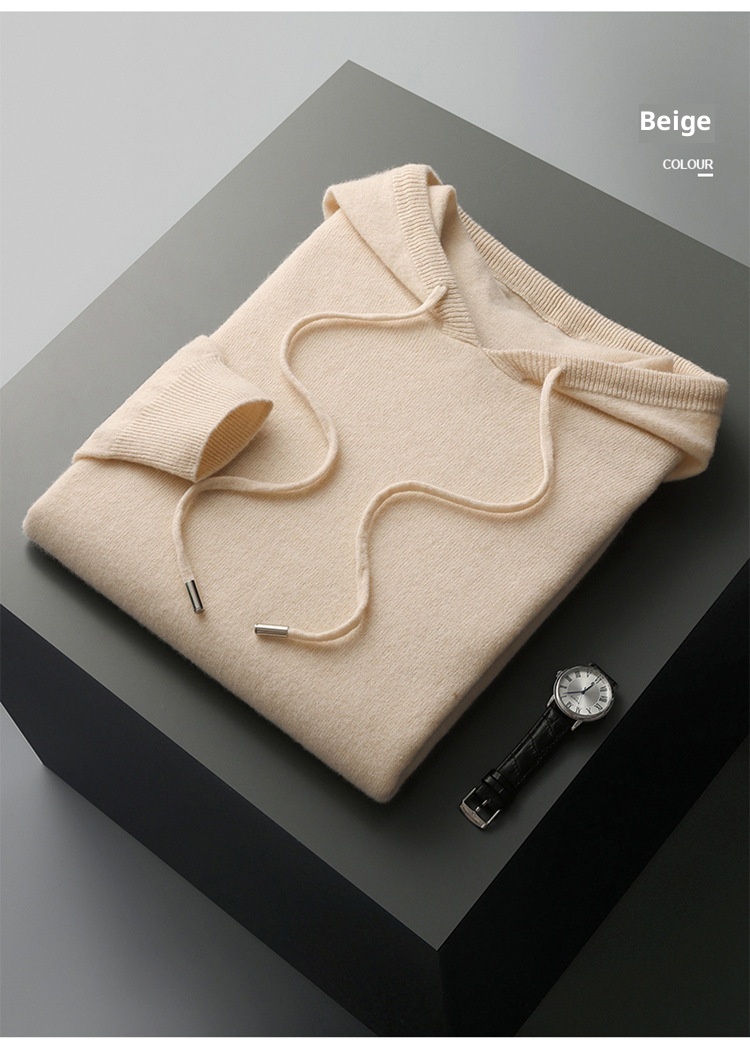 ragazzo Ragazzo Ragazzo Autunno Inverno Uomo Prima Linea Pronto da Indossare Felpa con Cappuccio in Lana Senza Cuciture Casual Moda Maglione Tinta Unita Capispalla Lavorato a Maglia_voghion.com