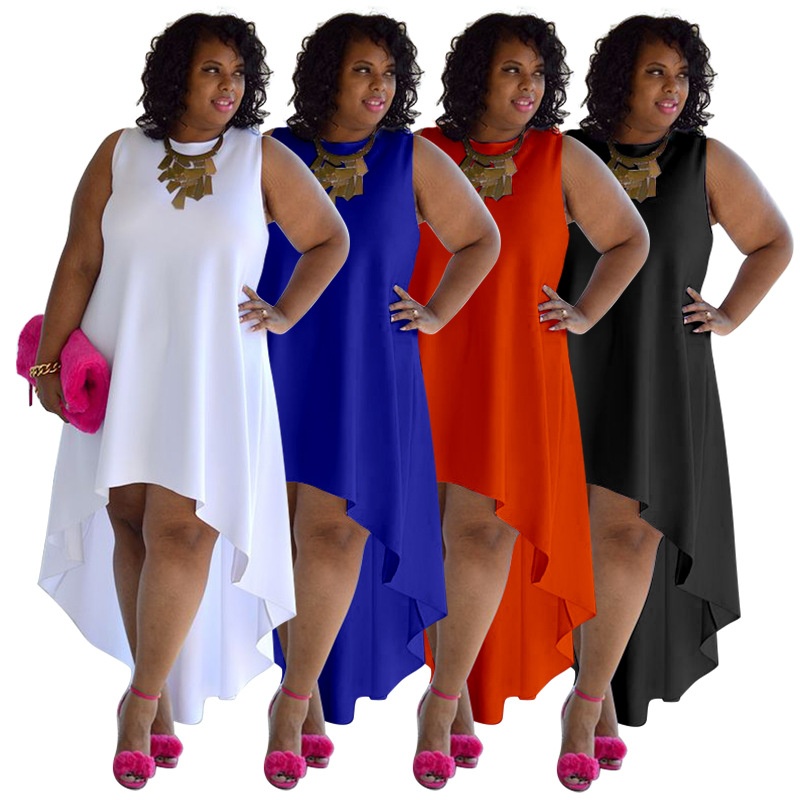 ChicShe 3042 Mode féminine importée Style européen et américain Élégant Grande Taille Sans manches Sexy Col rond_voghion.com