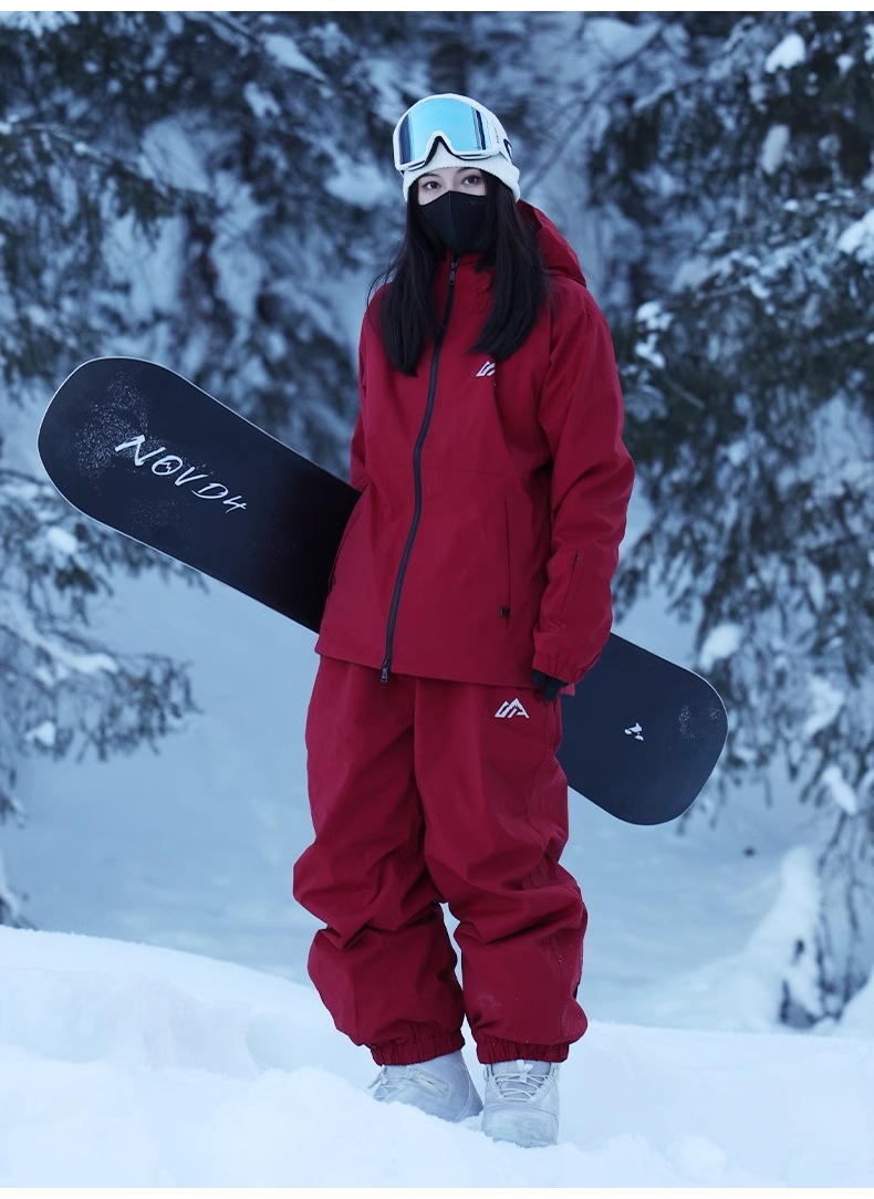 001 SEARIPE Snowy Pie Full Glue Single Double Board Suit Set For Women And Men Loose Waterproof Windproof Ski Pants_voghion.com