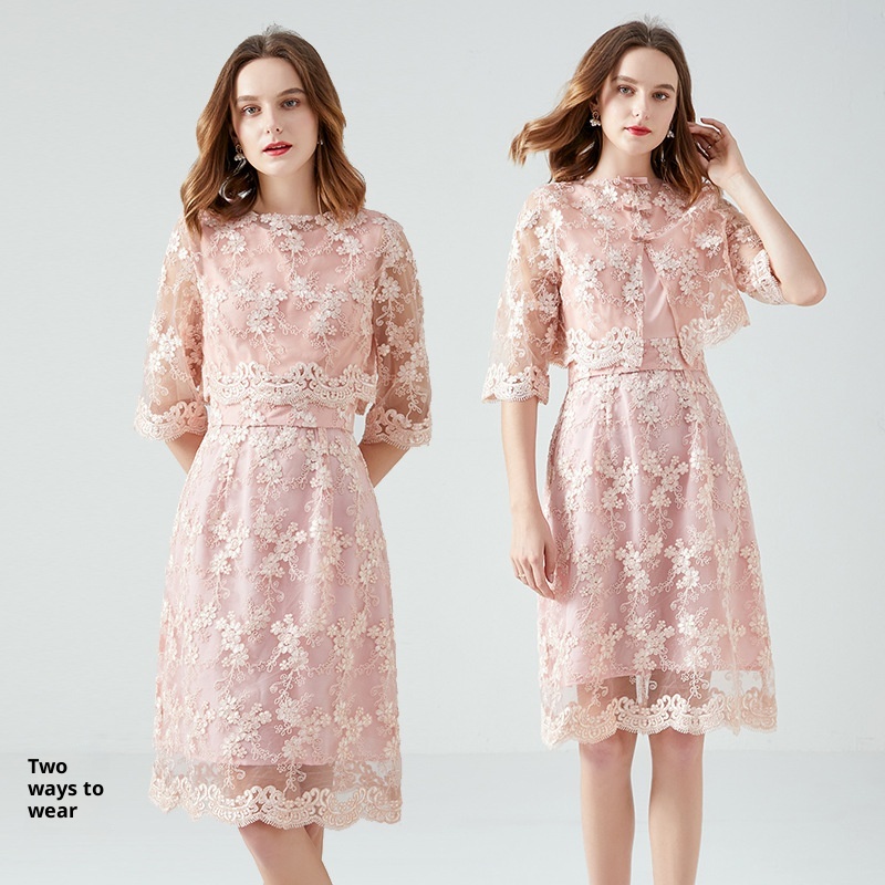 ChicShe Small Gown European And American Socialite Sweet Fairy Lace Dress Plus Size Autumn New Style_voghion.com
