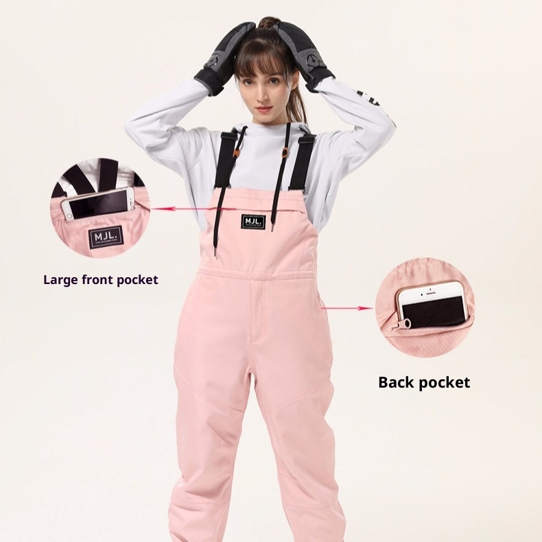 001 New Men's Women's Single And Double Board Ski Wear-Resistant Strap Winter Outdoor Waterproof Wind-Legged One-Piece Snow_voghion.com