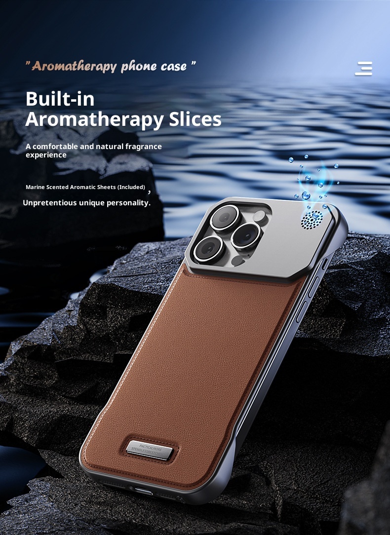 Custodia magnetica per telefono TechGlobe compatibile con iPhone 17 Pro Max Aroma, vernice metallizzata 16, senza cornice, texture in pelle 15_voghion.com