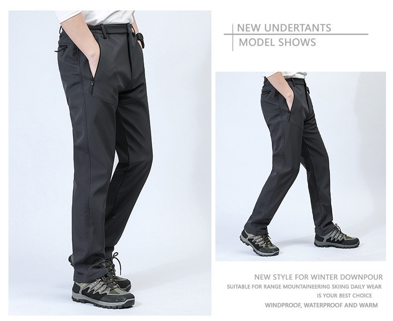 001 Outdoor Softshell For Men Women, Autumn And Winter Waterproof Windproof Breathable Hiking Ski Pants With Fleece Lining,_voghion.com