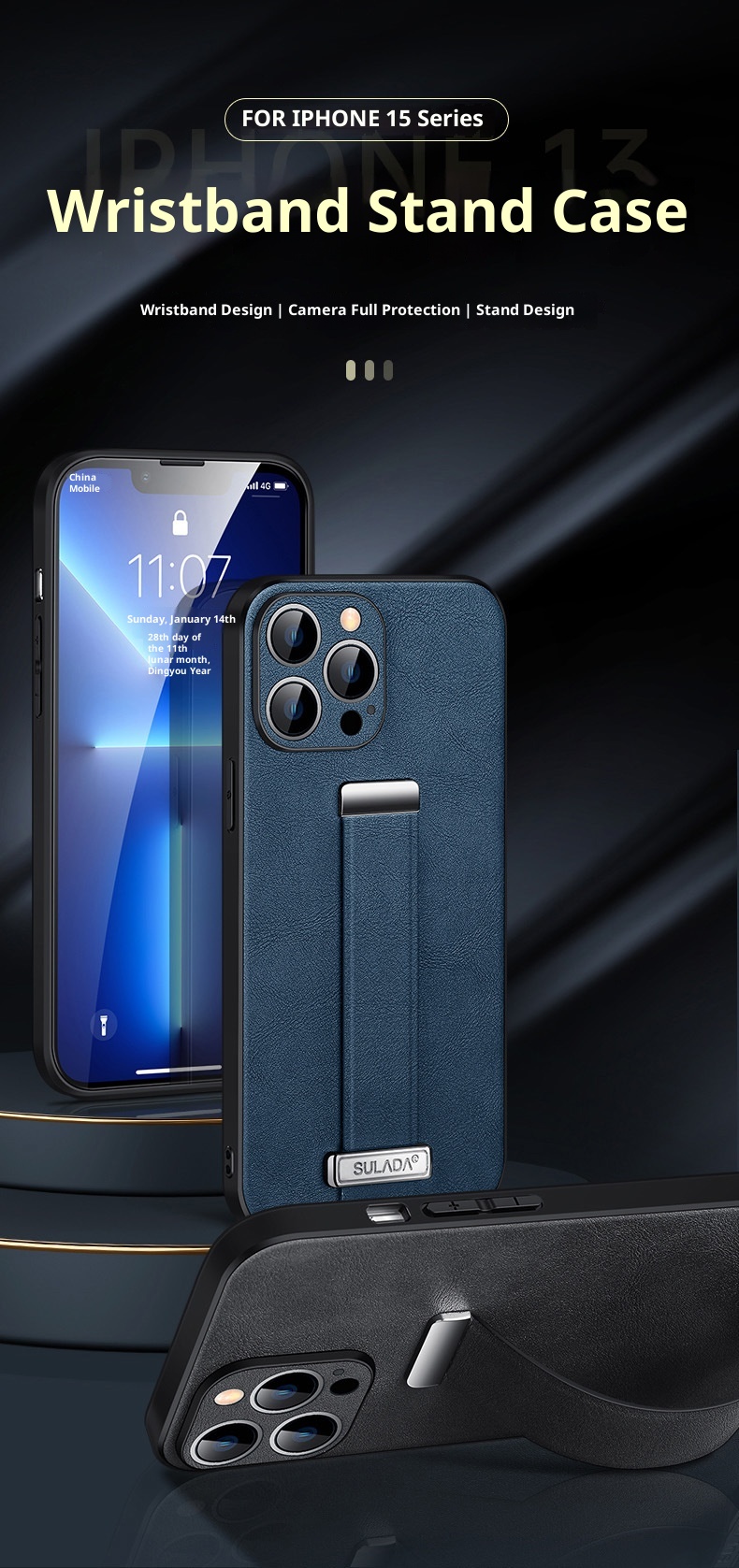 TechGlobe SULADA Trendy Cool Compatible With 15/14/13/12 Phone Case IPhone 15 Pro Max Leather Cover_voghion.com