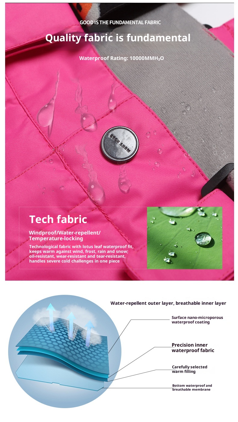 001 Gsousnow Damen Winddicht Wasserdicht Verdickt Warm Skianzug Snowboard Schneehose mit Riemen_voghion.com