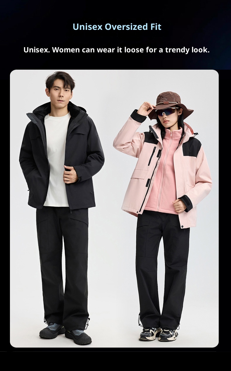 001 Neue wasserdichte Softshell-Jacke nach Nationalstandard für Damen, warm fleecegefüttert, winddicht, kältebeständig, ideal für Outdoor-Aktivitäten und Bergsteigen_voghion.com