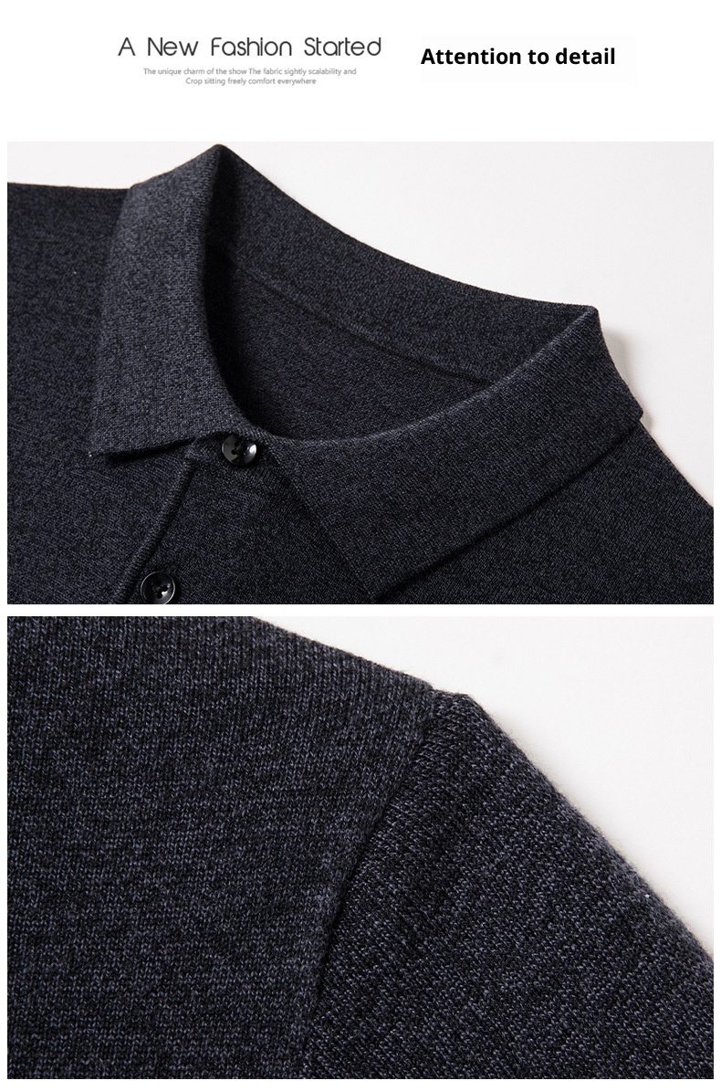 boy Boy Boy Autumn Thin Wool Men, High-End Business Turn-Down Collar Dad Sweater, Loose Base Knit Sweater For Men_voghion.com