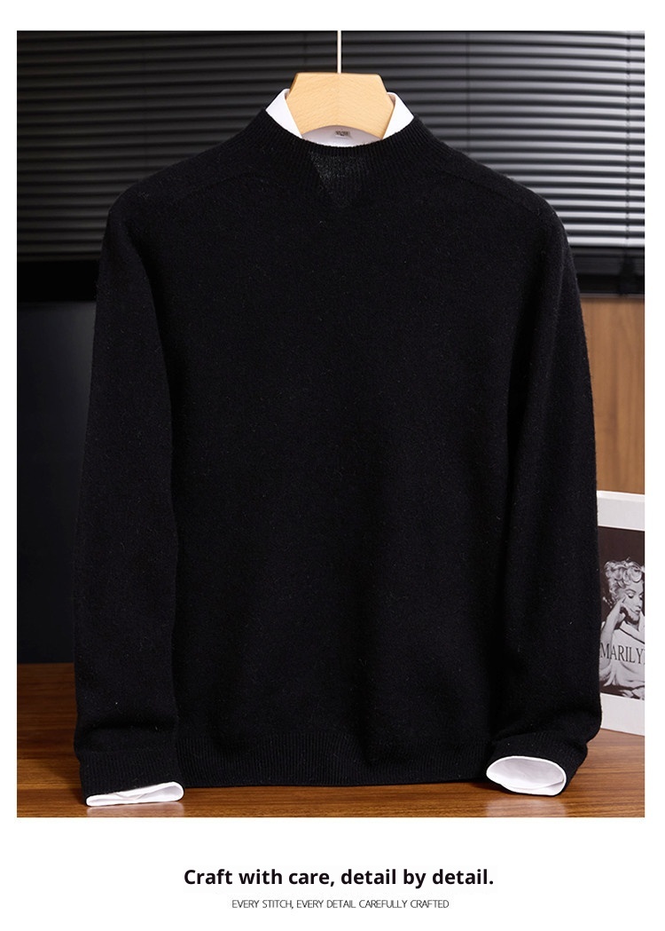 boy Boy Boy 100% Wool First-Line Half TurtleneckData Tested, Popular Men's Sweater_voghion.com