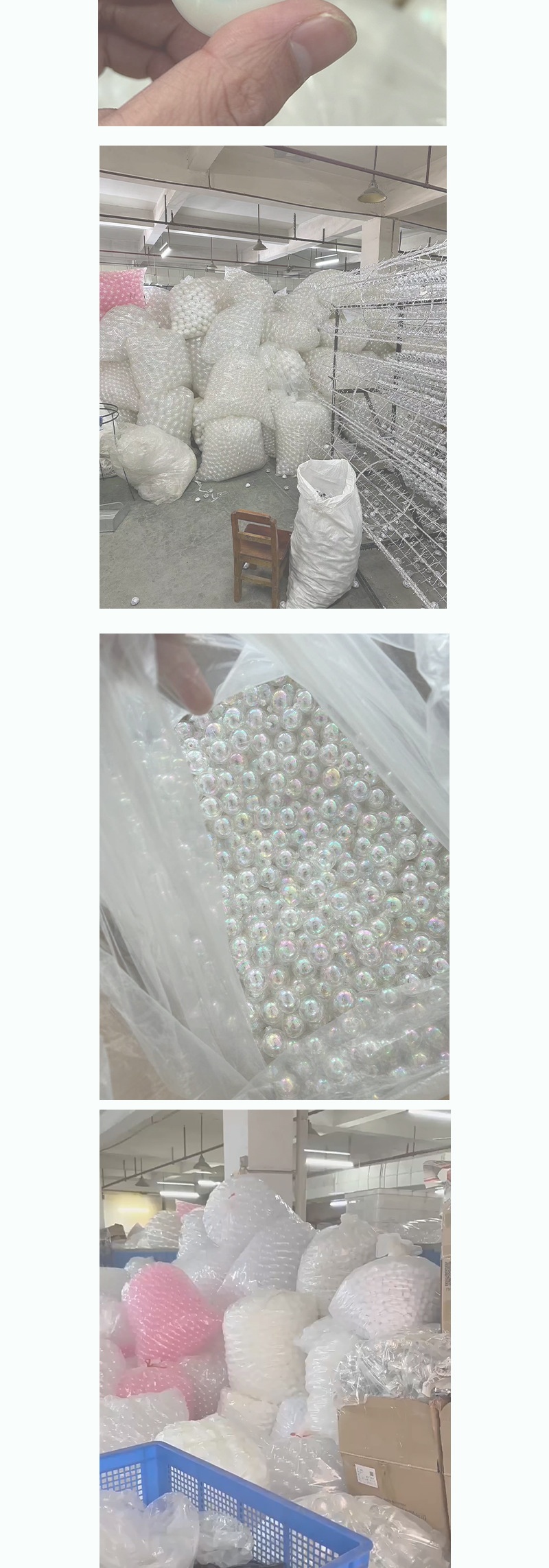 Lillian Source Factory Supply Palline decorative colorate bianche iridescenti in PET per alberi di Natale, ornamenti da appendere, galvanizzati_voghion.com