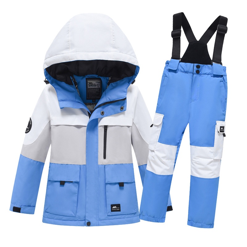 001 Neues Kinder-Arbeitsanzug-Set für Jungen und Mädchen: Jacke, Hose, wind- und wasserdicht, für Snowboard und Ski_voghion.com
