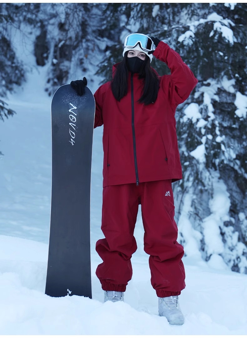 001 SEARIPE Snowy Pie Full Glue Single Double Board Suit Set For Women And Men Loose Waterproof Windproof Ski Pants_voghion.com