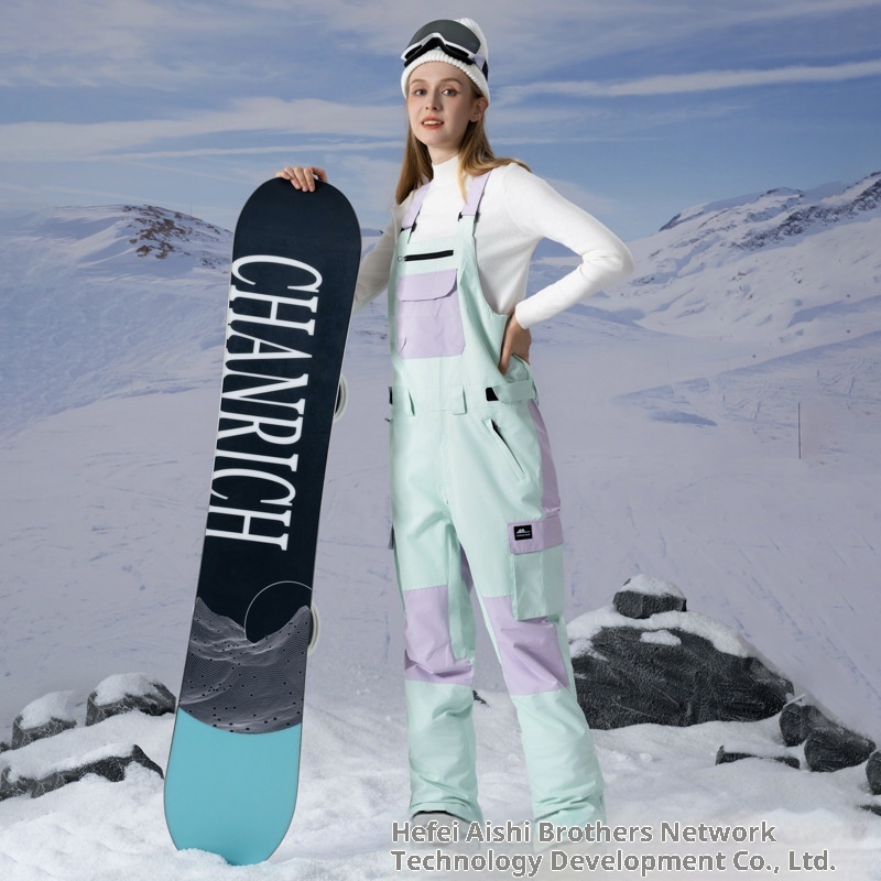 001 New Color Block Windproof Waterproof Warm Breathable Couple Style Ski Pants Support Dropshipping Wholesale_voghion.com