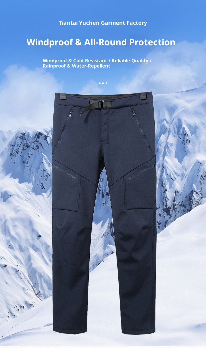 001 Pantaloni da sci impermeabili antivento da uomo, foderati in pile termico, per l'autunno e l'inverno_voghion.com
