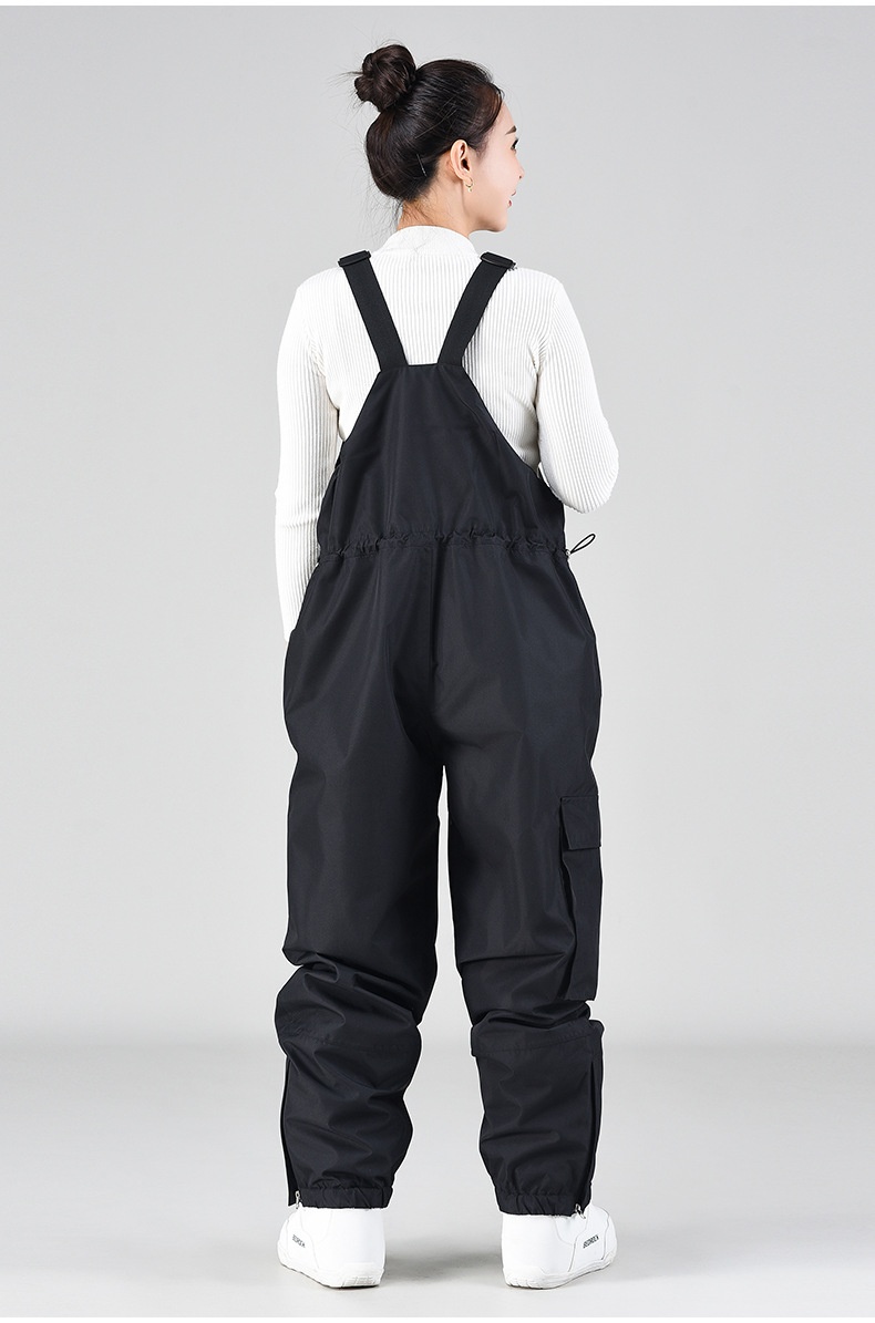 001 Ski Bib Unisex Oversized Winter Outdoor Warm Windproof Snowboard One-Piece Snow Pants_voghion.com