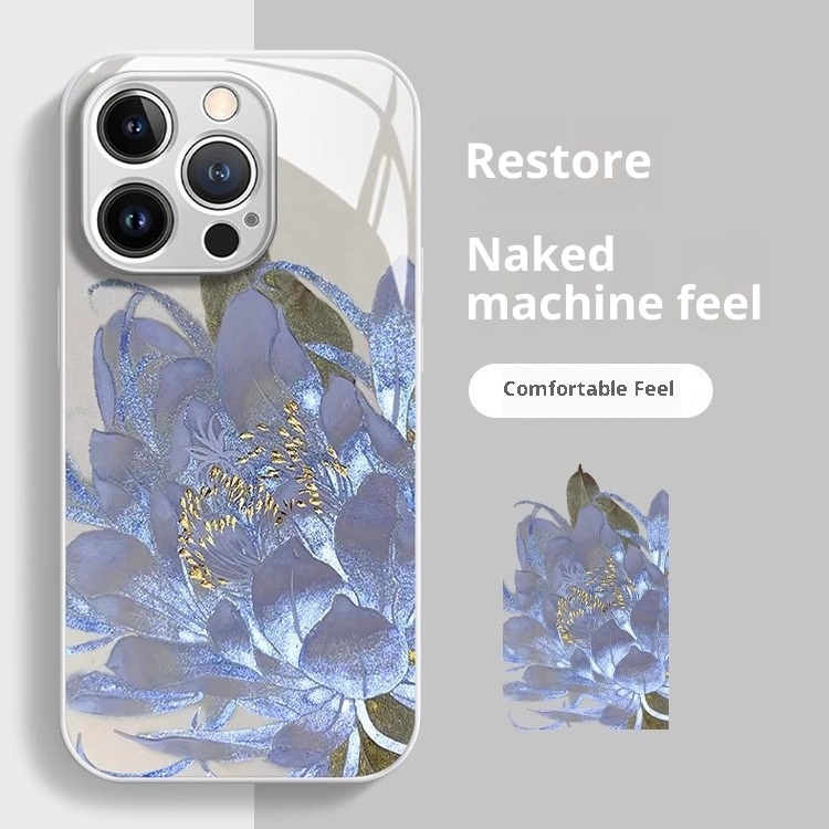 TechGlobe Koi Lotus Suitable For 15 National Trend Phone Case IPhone 13 Pro Liquid 12 Glass 7 High-end Full Coverage_voghion.com