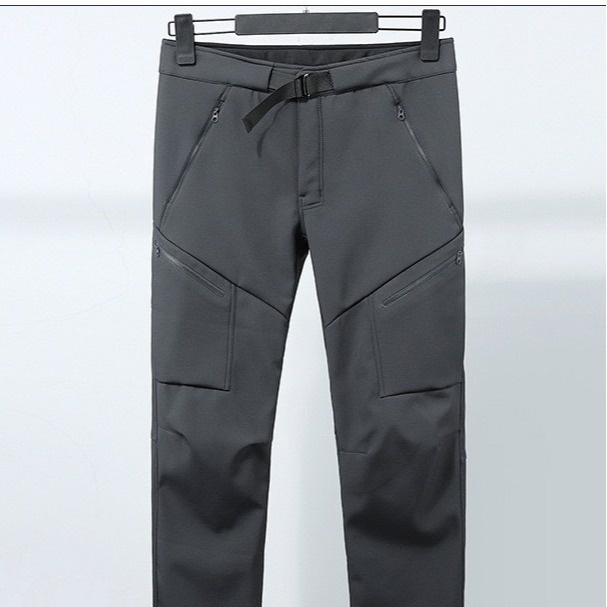 001 Pantaloni da sci impermeabili antivento da uomo, foderati in pile termico, per l'autunno e l'inverno_voghion.com