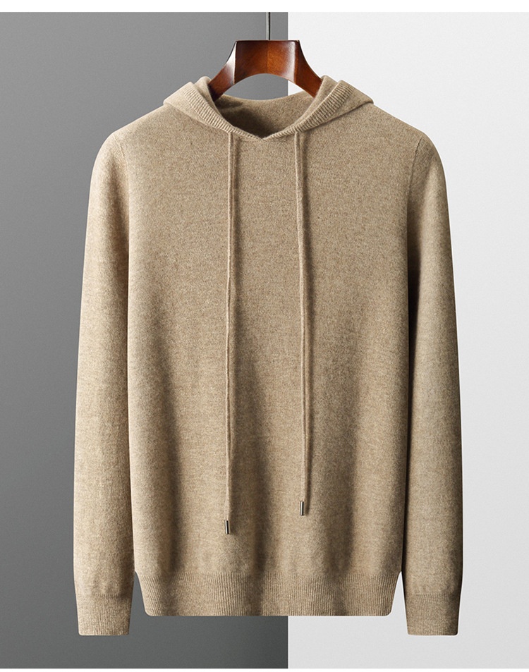 ragazzo Ragazzo Ragazzo Autunno Inverno Uomo Prima Linea Pronto da Indossare Felpa con Cappuccio in Lana Senza Cuciture Casual Moda Maglione Tinta Unita Capispalla Lavorato a Maglia_voghion.com