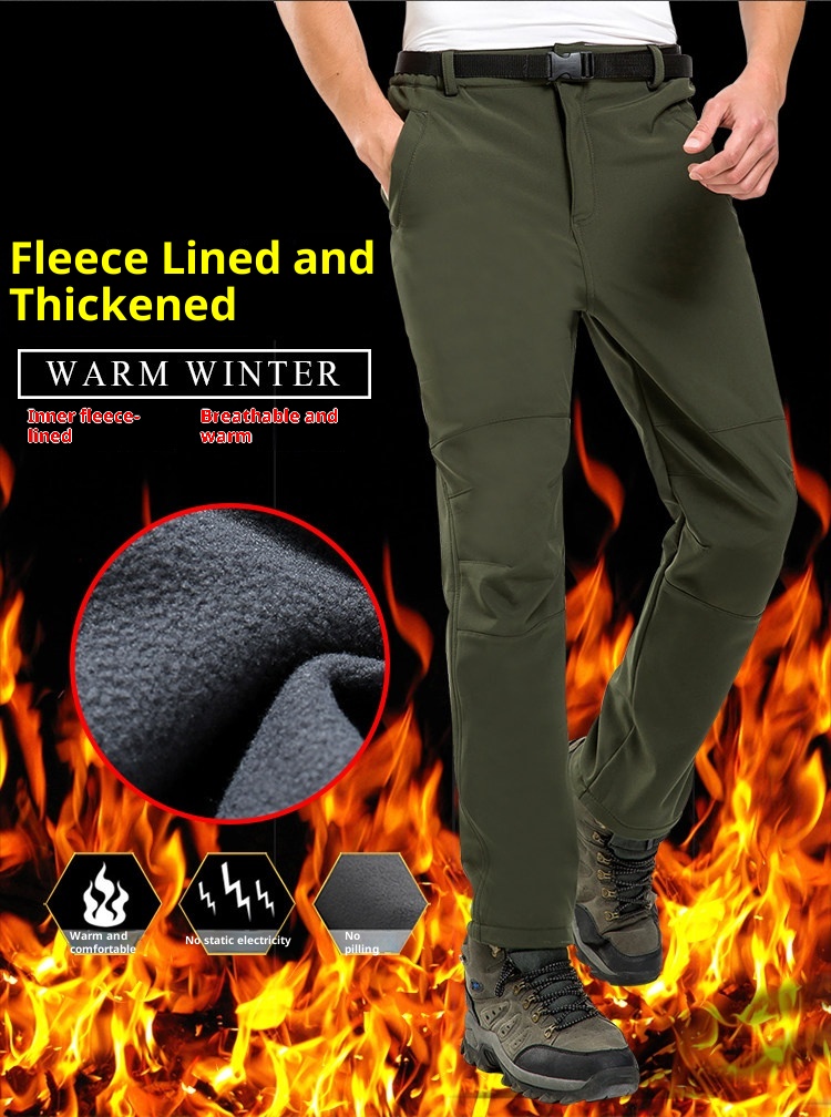 001 Outdoor Softshell Pants For Men Women, Waterproof, Windproof, Hiking, Fleece, Skiing, Large Size, Thickened, Autumn And_voghion.com