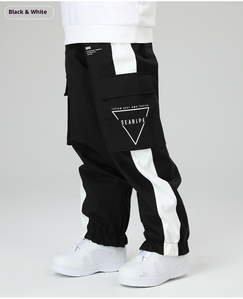 001 Snowboardanzug mit Bündchen für Damen und Herren, Skiausrüstung, winddicht, wasserdicht, lasergeschnitten, Arbeitskleidung, Schneehose_voghion.com