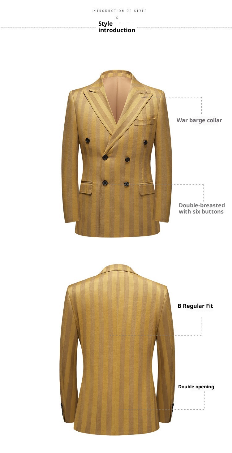 QFV507045555501<2 QFV507045555501<2 Completo da uomo autunno inverno nuovo, a righe, doppiopetto, stile coreano, casual, due pezzi, oro_voghion.com