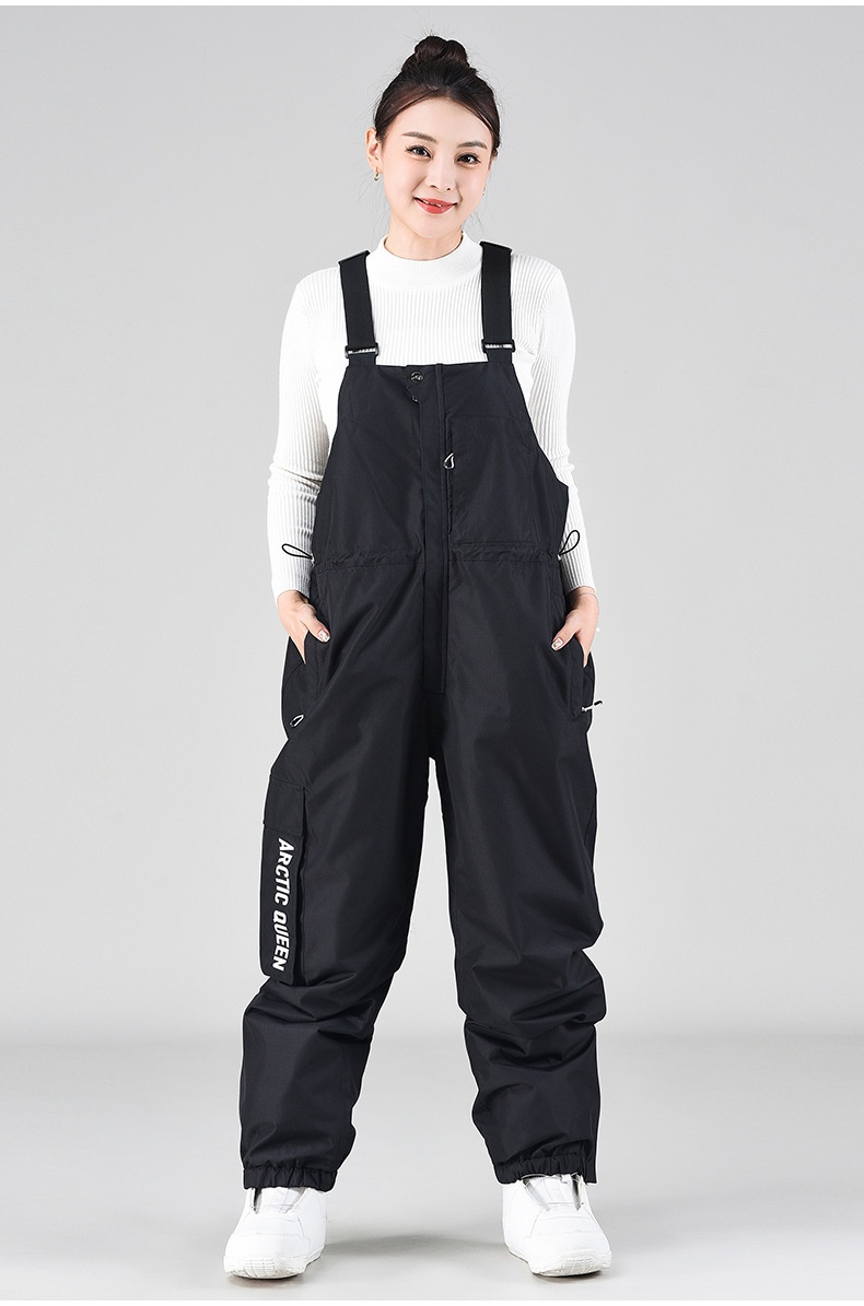 001 Ski Bib Unisex Oversized Winter Outdoor Warm Windproof Snowboard One-Piece Snow Pants_voghion.com