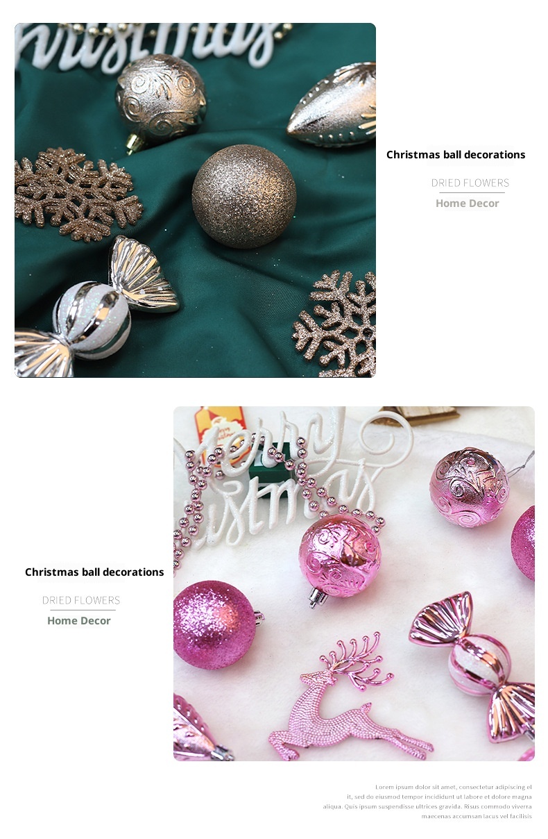 Lillian Plastic Colorful Small Round Reindeer Candy Mall Window Decoration Hanging Christmas Balls Wholesale_voghion.com
