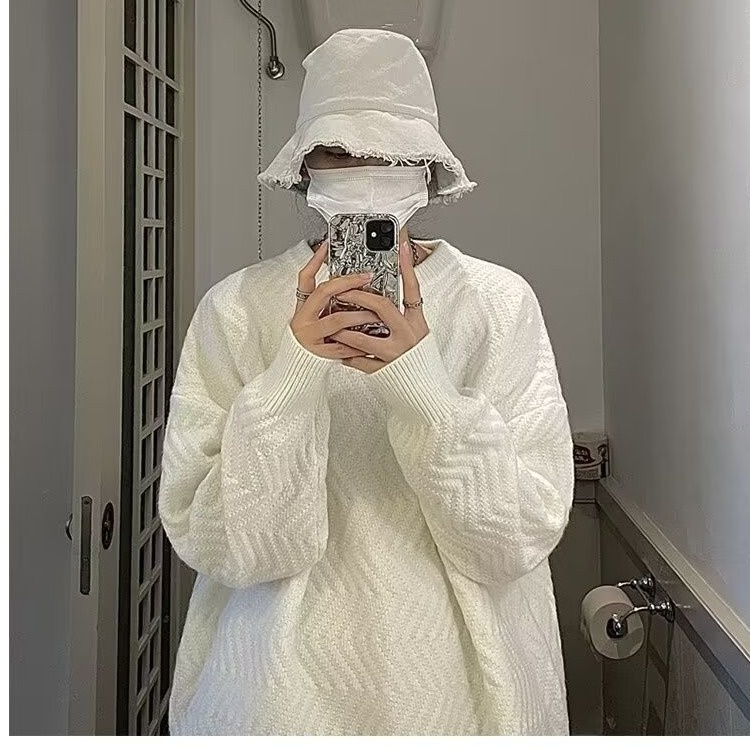 boy Boy Boy And Fluffy Soft Milk Series For Men Thickened Japanese Knitted Sweater Autumn Winter Lazy Korean Style High-end Coat_voghion.com