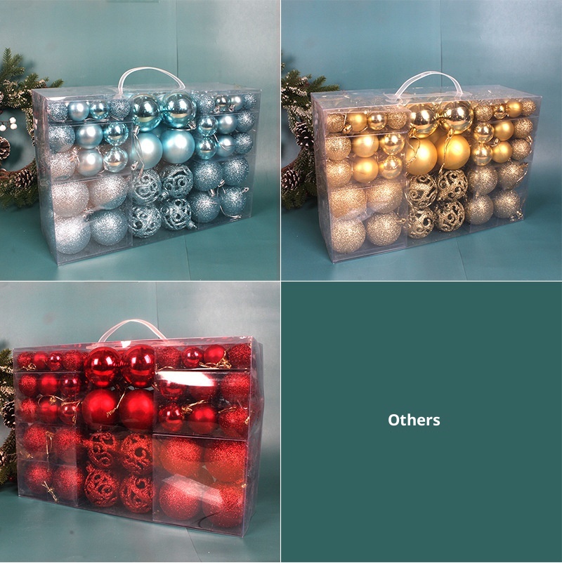 Lillian 3-6 cm 100 Adet PVC Kutulu Parlak Mat Pembe İçi Boş Noel Ağacı Süsleri Renkli Toplar_voghion.com