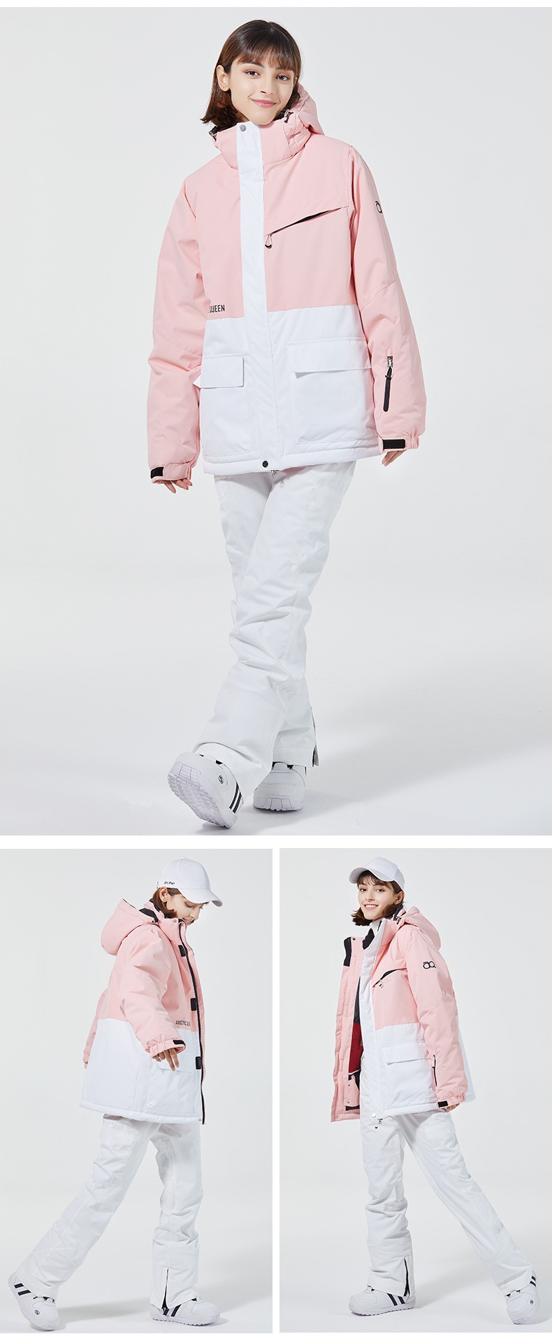 001 Suit Set For Men And Women Couples Winter Windproof Water-Resistant Warm Snowboard Snow Ski Pants Korean Version_voghion.com