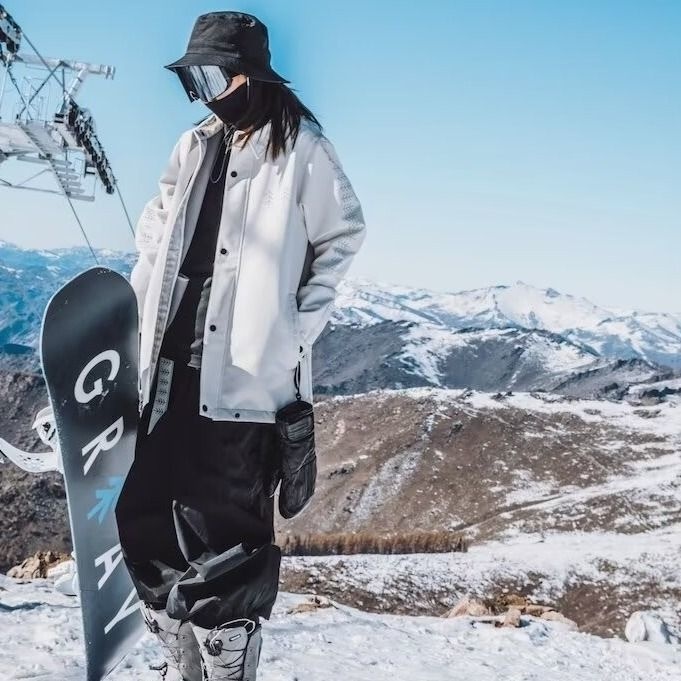 001 Schwarze Snowboardhose, wasserdicht, winddicht, amerikanischer Oversize-Schneeanzug, warm_voghion.com