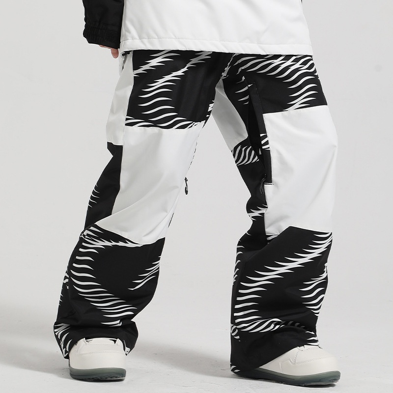 001 New Winter Pants For Women, Snowboard And Skiing, Thickened Windproof Warm Color Block Loose Snow Pants, Men's Ski_voghion.com