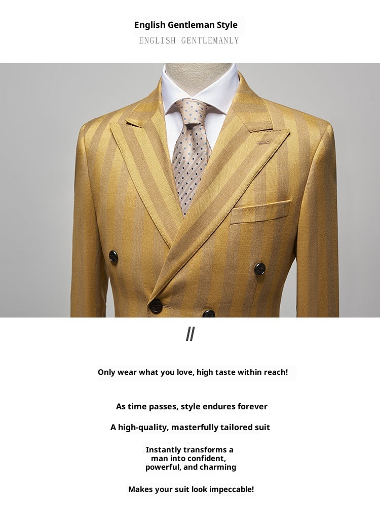 QFV507045555501<2 QFV507045555501<2 Completo da uomo autunno inverno nuovo, a righe, doppiopetto, stile coreano, casual, due pezzi, oro_voghion.com