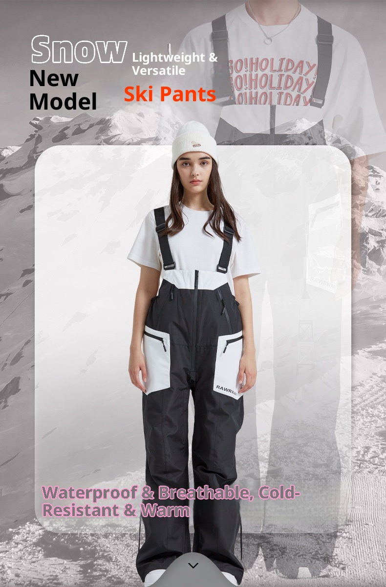 001 2023 Pantaloni da sci invernali alla moda in stile coreano per uomo e donna, impermeabili, caldi e da neve_voghion.com