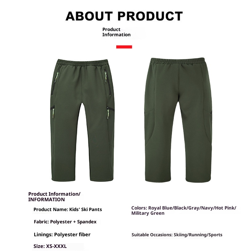 001 Calça Infantil Impermeável para Caminhadas e Esqui, Unissex, Corta-Vento e Quente, Ideal para Atividades ao Ar Livre no Outono e Inverno_voghion.com