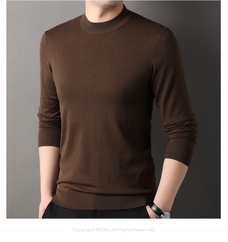 ragazzo ragazzo ragazzo fine filato 100% puro mezzo dolcevita autunno inverno lana puyuan lavabile in lavatrice maglione base camicia sottile parte superiore_voghion.com