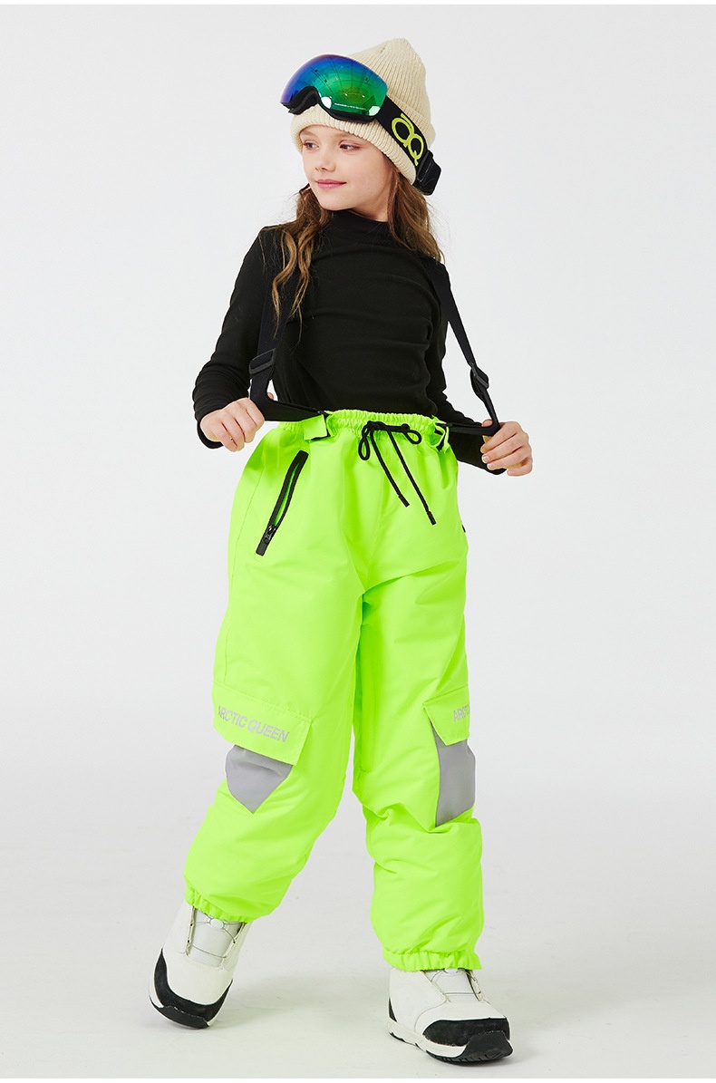 001 Yeni Çocuk Kayak Pantolonu Erkek Kız Kış Su Geçirmez Sıcak Açık Hava Snowboard Tulumları Soğuğa Dayanıklı_voghion.com