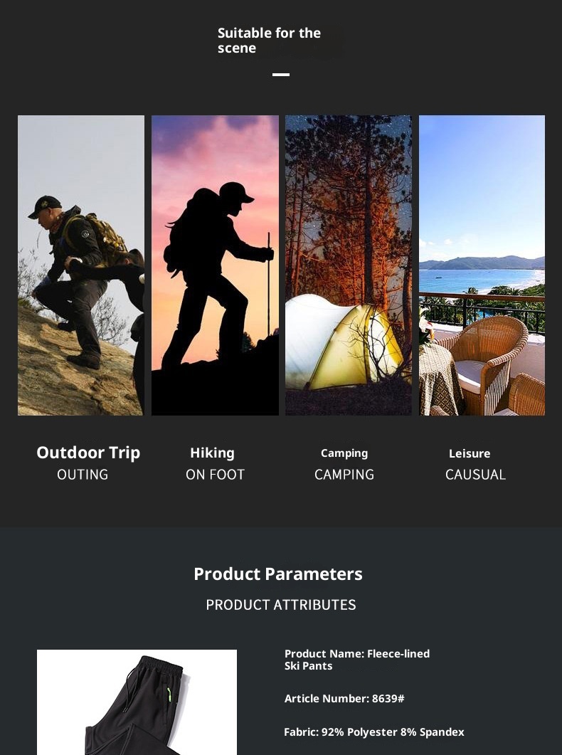 001 Pantaloni da sci e trekking impermeabili antivento e antifreddo da uomo e donna, da coppia, per autunno e inverno, spessi_voghion.com