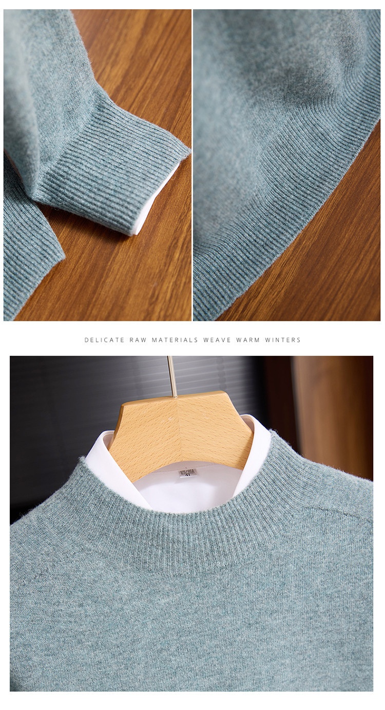 boy Boy Boy 100% Wool First-Line Half TurtleneckData Tested, Popular Men's Sweater_voghion.com